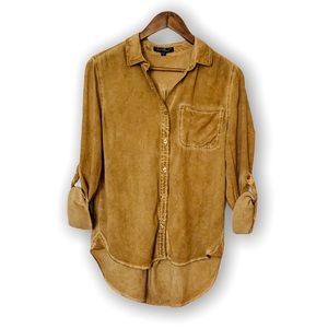 Velvet Heart | Soft Camel Sandwashed Button Down